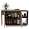 Tuhome Sicilia Kitchen Island, Two External Shelves, Double Door Cabinets, Three Shelves, Black/Light Oak BWD5580 - alternate 4